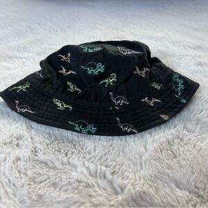 Hot Topic Black Bucket Hat with Dinosaur Embroidery
